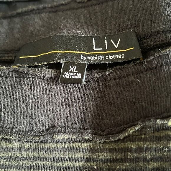 NWT WOMEN'S HABITAT LIV DRAWSTRING BOXY SWEATSHIRT TOP CITRON STRIPE Sz XL/ XXL - Picture 6 of 9